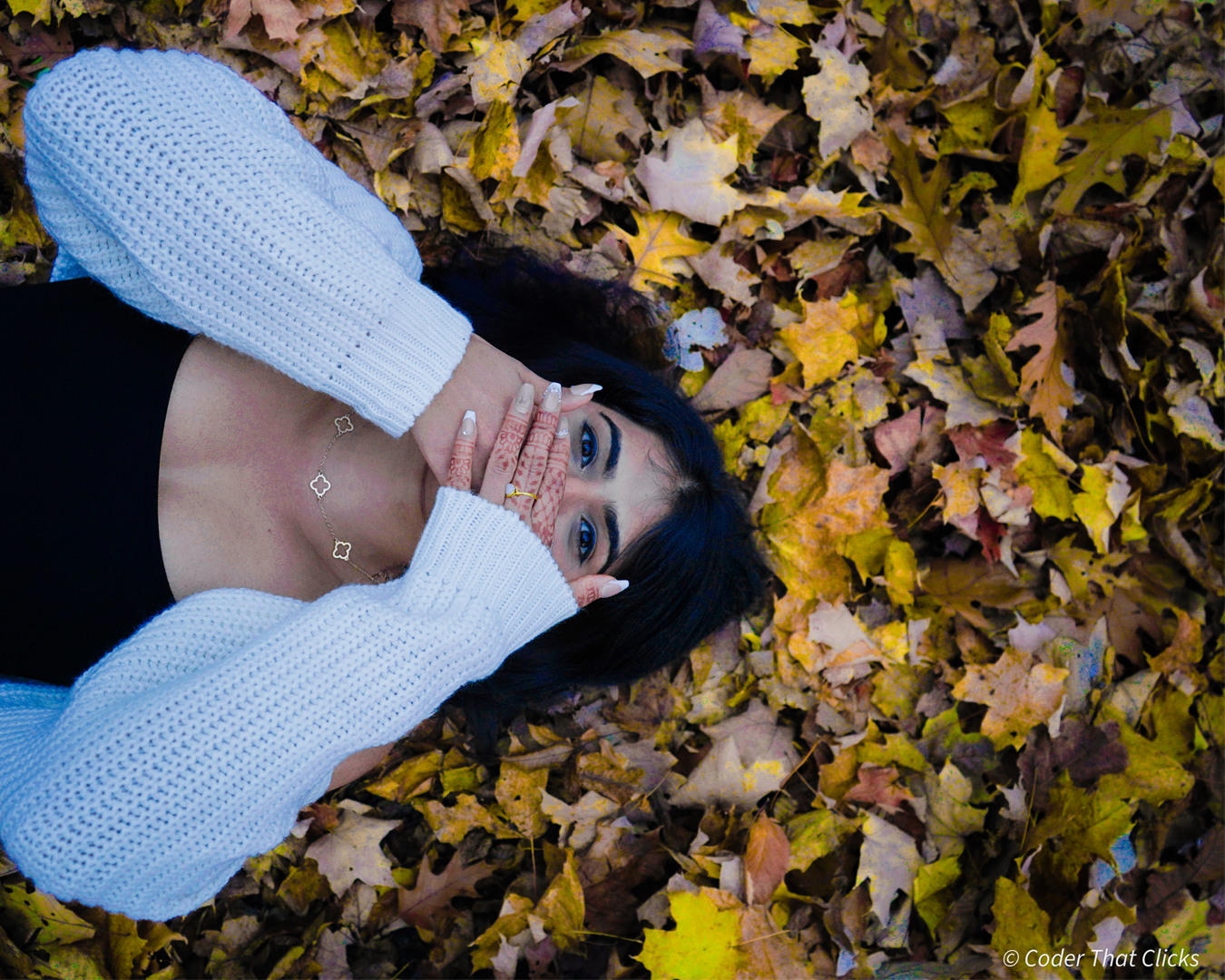 Creative fall portrait leaf Brampton photography